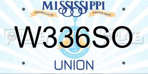 W336SO Mississippi License Plate