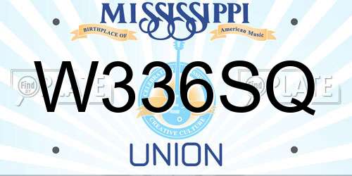 W336SQ Mississippi License Plate