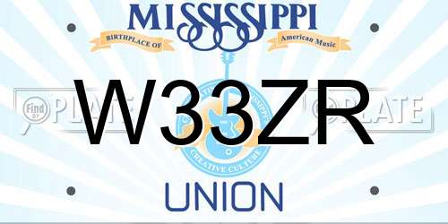 W33ZR Mississippi License Plate