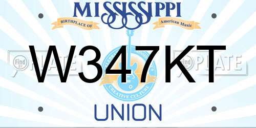 W347KT Mississippi License Plate