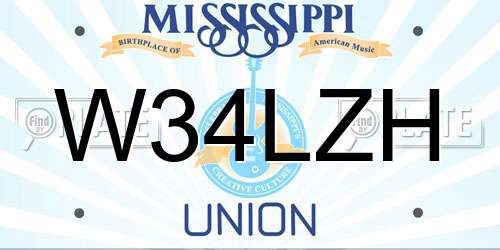 W34LZH Mississippi License Plate