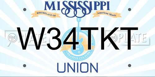 W34TKT Mississippi License Plate