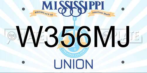 W356MJ Mississippi License Plate