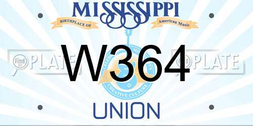 W364 Mississippi License Plate