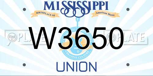 W3650 Mississippi License Plate