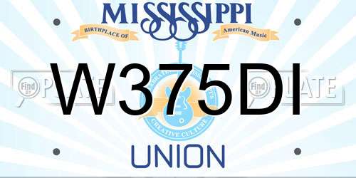 W375DI Mississippi License Plate