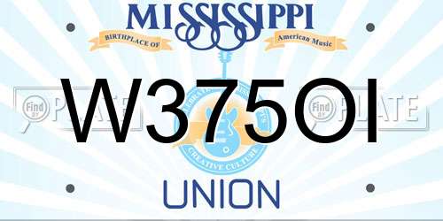 W375OI Mississippi License Plate