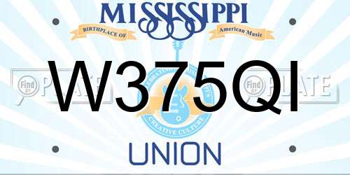 W375QI Mississippi License Plate