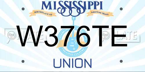 W376TE Mississippi License Plate