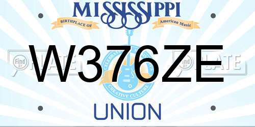 W376ZE Mississippi License Plate