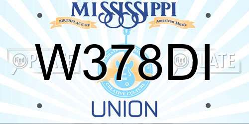 W378DI Mississippi License Plate