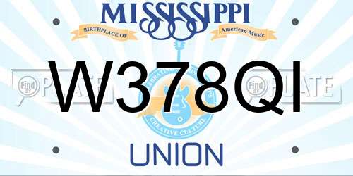 W378QI Mississippi License Plate