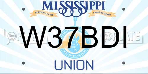 W37BDI Mississippi License Plate