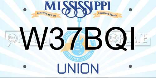 W37BQI Mississippi License Plate