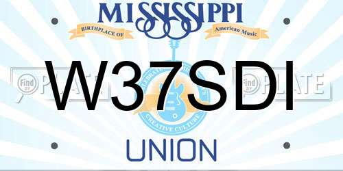 W37SDI Mississippi License Plate