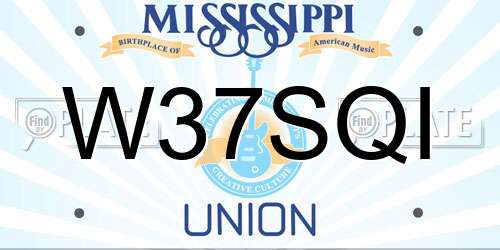 W37SQI Mississippi License Plate