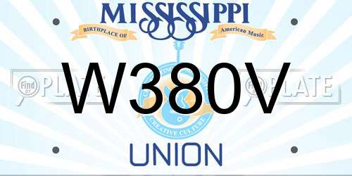 W380V Mississippi License Plate