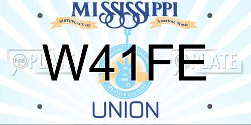 W41FE Mississippi License Plate
