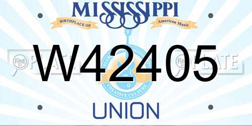W42405 Mississippi License Plate