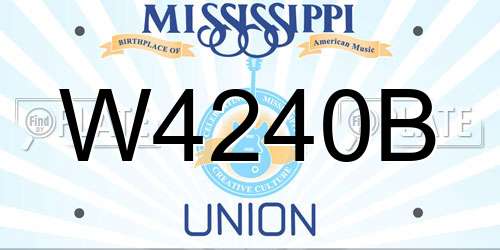 W4240B Mississippi License Plate