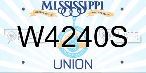 W4240S Mississippi License Plate