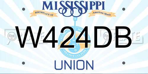 W424DB Mississippi License Plate