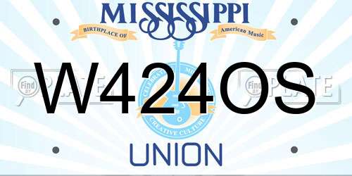W424OS Mississippi License Plate