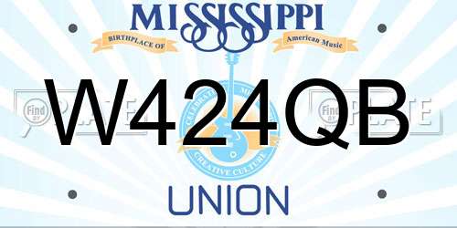 W424QB Mississippi License Plate