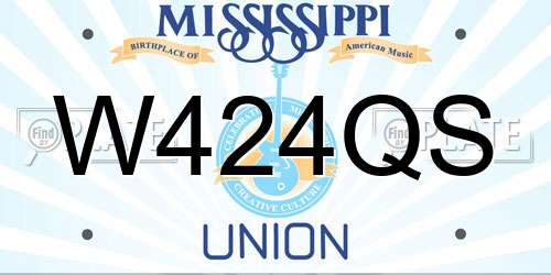 W424QS Mississippi License Plate