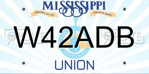 W42ADB Mississippi License Plate