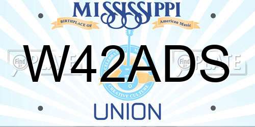 W42ADS Mississippi License Plate