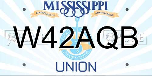 W42AQB Mississippi License Plate