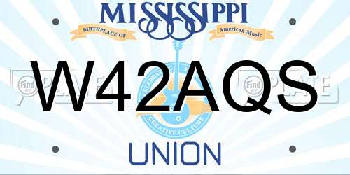 W42AQS Mississippi License Plate