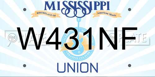 W431NF Mississippi License Plate