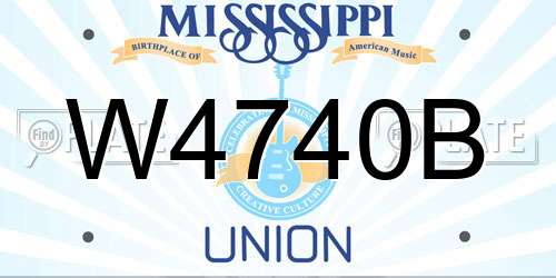 W4740B Mississippi License Plate