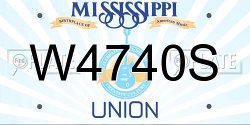 W4740S Mississippi License Plate