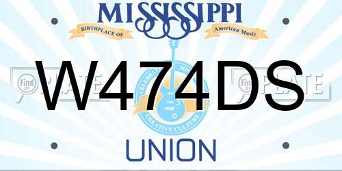 W474DS Mississippi License Plate