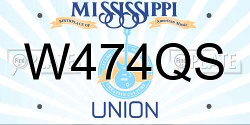 W474QS Mississippi License Plate