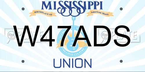 W47ADS Mississippi License Plate