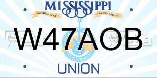 W47AOB Mississippi License Plate