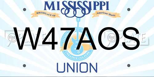 W47AOS Mississippi License Plate