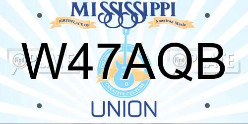 W47AQB Mississippi License Plate
