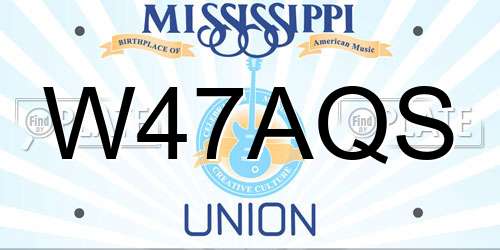 W47AQS Mississippi License Plate