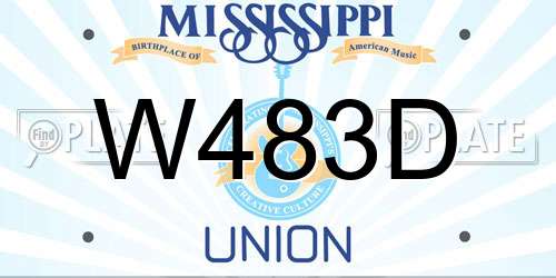 W483D Mississippi License Plate