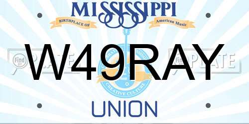W49RAY Mississippi License Plate