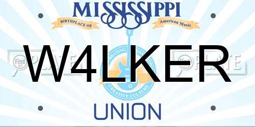 W4LKER Mississippi License Plate