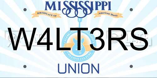 W4LT3RS Mississippi License Plate