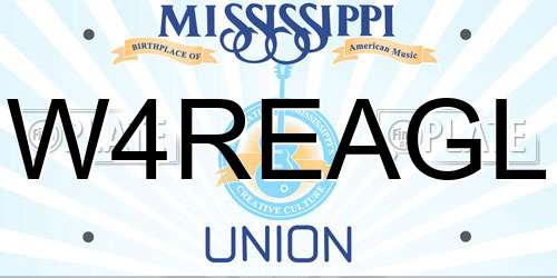 W4REAGL Mississippi License Plate