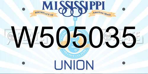 W505035 Mississippi License Plate