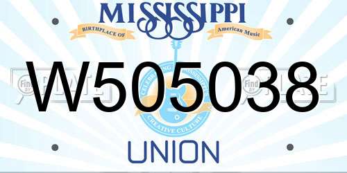 W505038 Mississippi License Plate